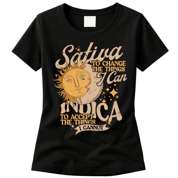 Sativa To Change The Things I Can Indica Positivity Womens T-Shirt