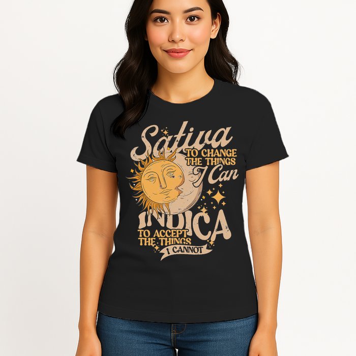 Sativa To Change The Things I Can Indica Positivity Womens T-Shirt