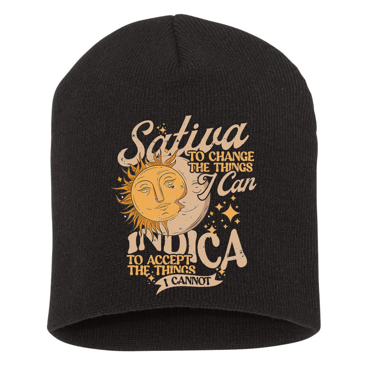 Sativa To Change The Things I Can Indica Positivity Short Acrylic Beanie