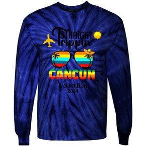 Straight Trippin Cancun Vacation 2024 Tie-Dye Long Sleeve Shirt