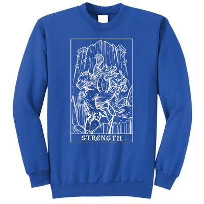 Strength Tarot Card Greek Mythology Halloween Cerberus Witch Gift Sweatshirt