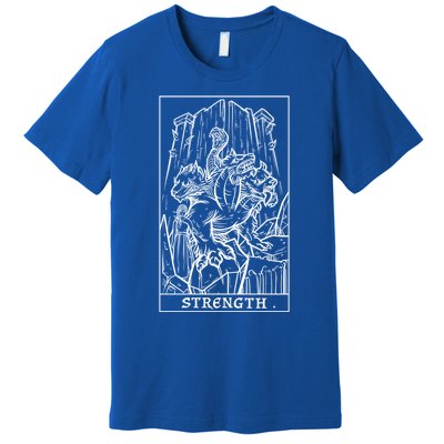 Strength Tarot Card Greek Mythology Halloween Cerberus Witch Gift Premium T-Shirt