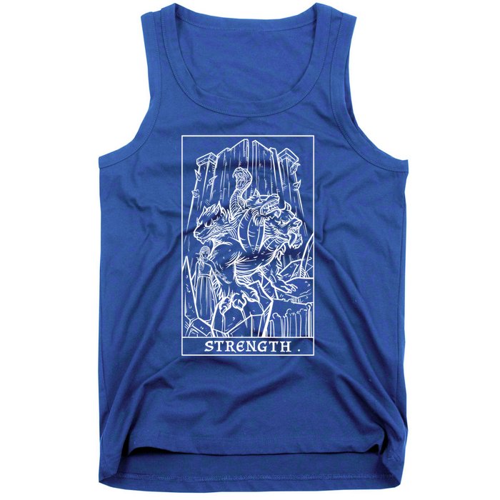 Strength Tarot Card Greek Mythology Halloween Cerberus Witch Gift Tank Top