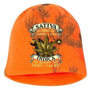 Sativa To Change The Things I Can Indica Cannabis Weed Leaf Kati - Camo Knit Beanie