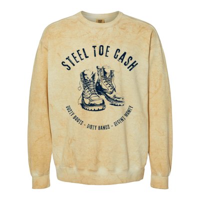 Steel Toe Cash Blue Collar American Workers Colorblast Crewneck Sweatshirt