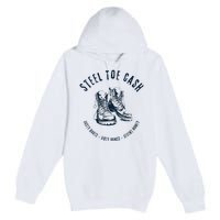 Steel Toe Cash Blue Collar American Workers Premium Pullover Hoodie