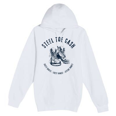 Steel Toe Cash Blue Collar American Workers Premium Pullover Hoodie