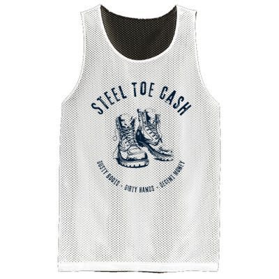 Steel Toe Cash Blue Collar American Workers Mesh Reversible Basketball Jersey Tank