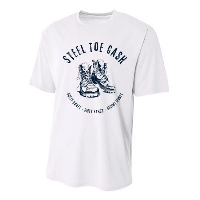 Steel Toe Cash Blue Collar American Workers Performance Sprint T-Shirt