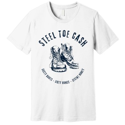 Steel Toe Cash Blue Collar American Workers Premium T-Shirt