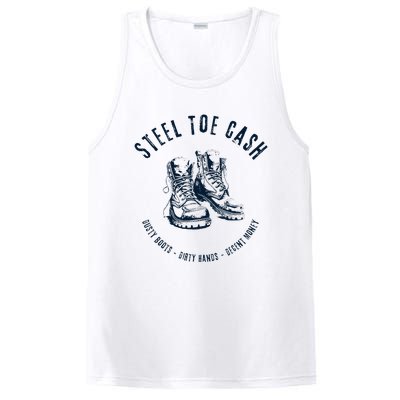 Steel Toe Cash Blue Collar American Workers PosiCharge Competitor Tank