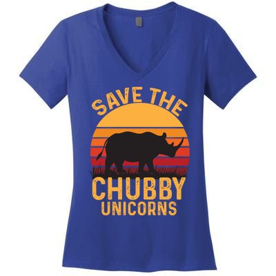 Save The Chubby Unicorns Gift Women's V-Neck T-Shirt