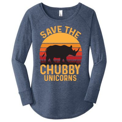 Save The Chubby Unicorns Gift Women's Perfect Tri Tunic Long Sleeve Shirt