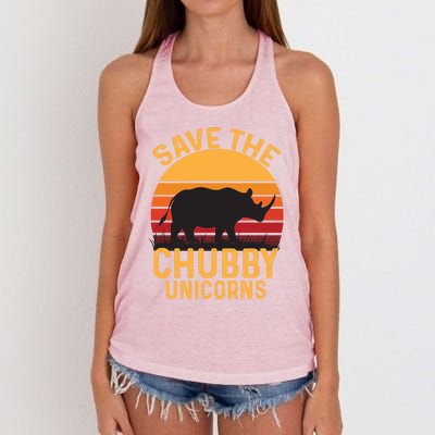 Save The Chubby Unicorns Gift Women's Knotted Racerback Tank