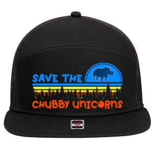 Save The Chubby Unicorns Great Gift 7 Panel Mesh Trucker Snapback Hat