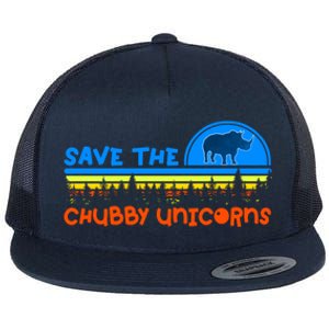 Save The Chubby Unicorns Great Gift Flat Bill Trucker Hat