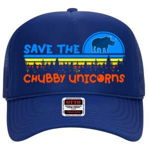 Save The Chubby Unicorns Great Gift High Crown Mesh Back Trucker Hat