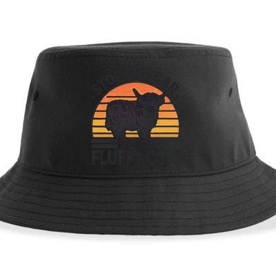 Stop The Car I See Fluffy Cow Retro Highland Cow Lover Funny Sustainable Bucket Hat