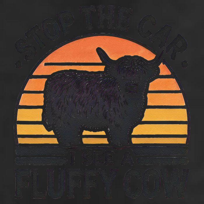 Stop The Car I See Fluffy Cow Retro Highland Cow Lover Funny 11oz C Handle Ceramic Mug