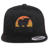 Stop The Car I See Fluffy Cow Retro Highland Cow Lover Funny Flat Bill Trucker Hat