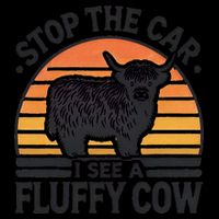 Stop The Car I See Fluffy Cow Retro Highland Cow Lover Funny 16 in Basic Backpack