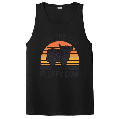 Stop The Car I See Fluffy Cow Retro Highland Cow Lover Funny PosiCharge Competitor Tank