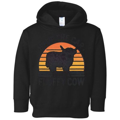 Stop The Car I See Fluffy Cow Retro Highland Cow Lover Funny Toddler Hoodie