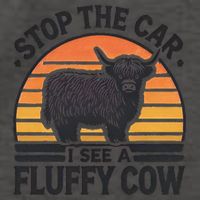 Stop The Car I See Fluffy Cow Retro Highland Cow Lover Funny Vector Backpack