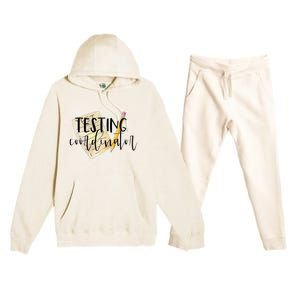 School Testing Coordinator Teacher Tee Premium Hooded Sweatsuit Set