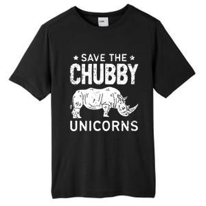 Save The Chubby Unicorns Gift Rhino Fat Unicorn Rhinoceros Cute Gift Tall Fusion ChromaSoft Performance T-Shirt