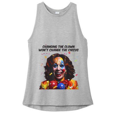 Support Trump Changing The Clown Won’T Change The Circus Kamala Harris Ladies PosiCharge Tri-Blend Wicking Tank