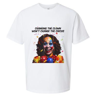Support Trump Changing The Clown Won’T Change The Circus Kamala Harris Sueded Cloud Jersey T-Shirt