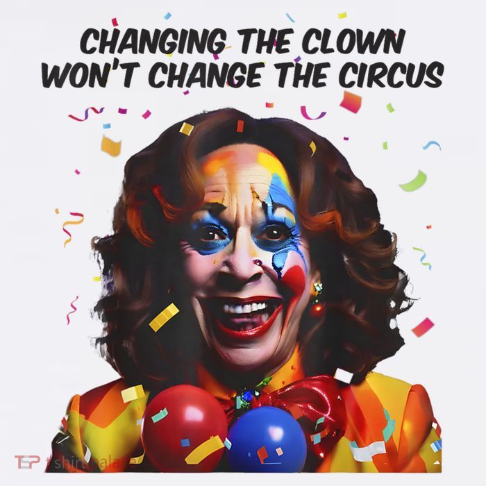 Support Trump Changing The Clown Won’T Change The Circus Kamala Harris Women's V-Neck T-Shirt