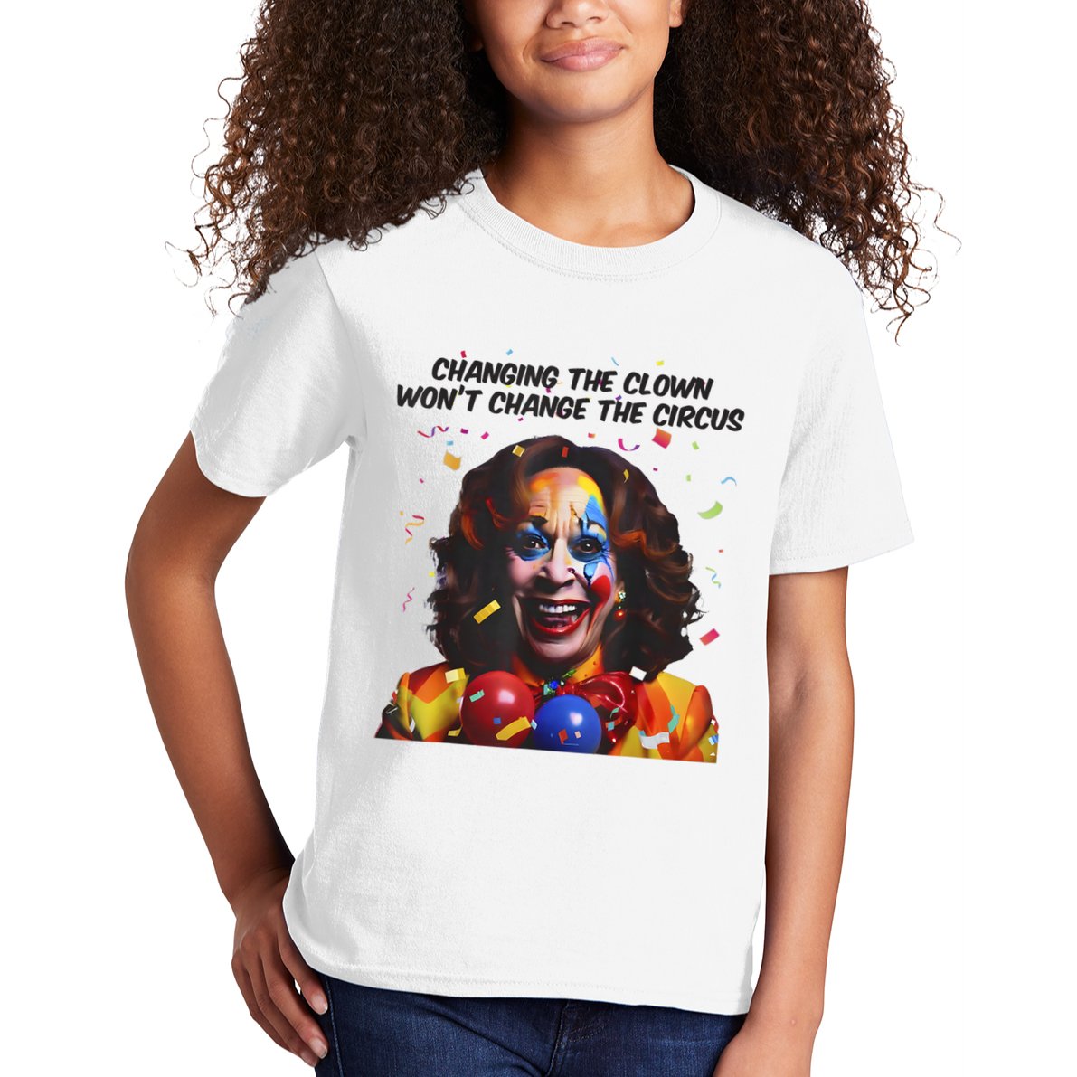 Support Trump Changing The Clown Won’T Change The Circus Kamala Harris Kids T-Shirt