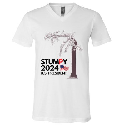 Stumpy The Cherry Tree V-Neck T-Shirt