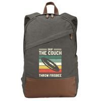 Skip The Couch Throw Frisbee Gift Cotton Canvas Backpack