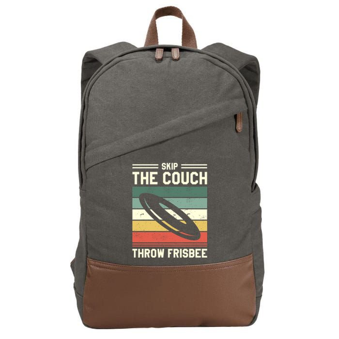Skip The Couch Throw Frisbee Gift Cotton Canvas Backpack