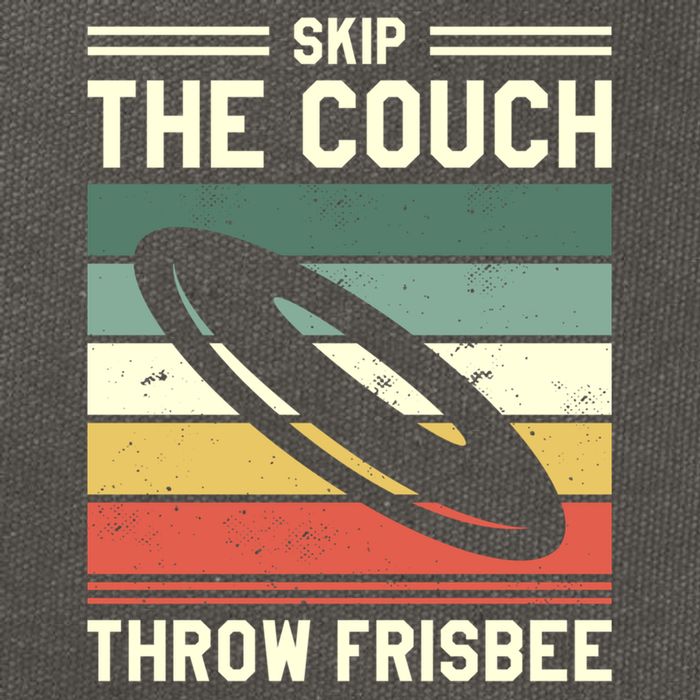 Skip The Couch Throw Frisbee Gift Cotton Canvas Backpack