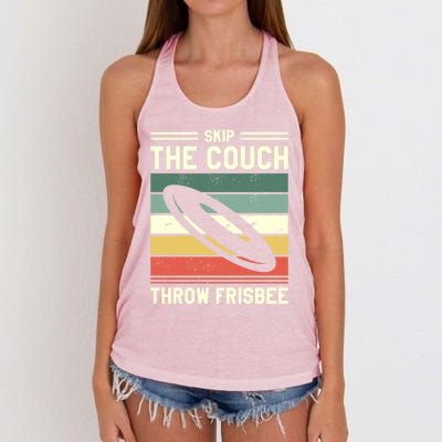 Skip The Couch Throw Frisbee Gift Women's Knotted Racerback Tank