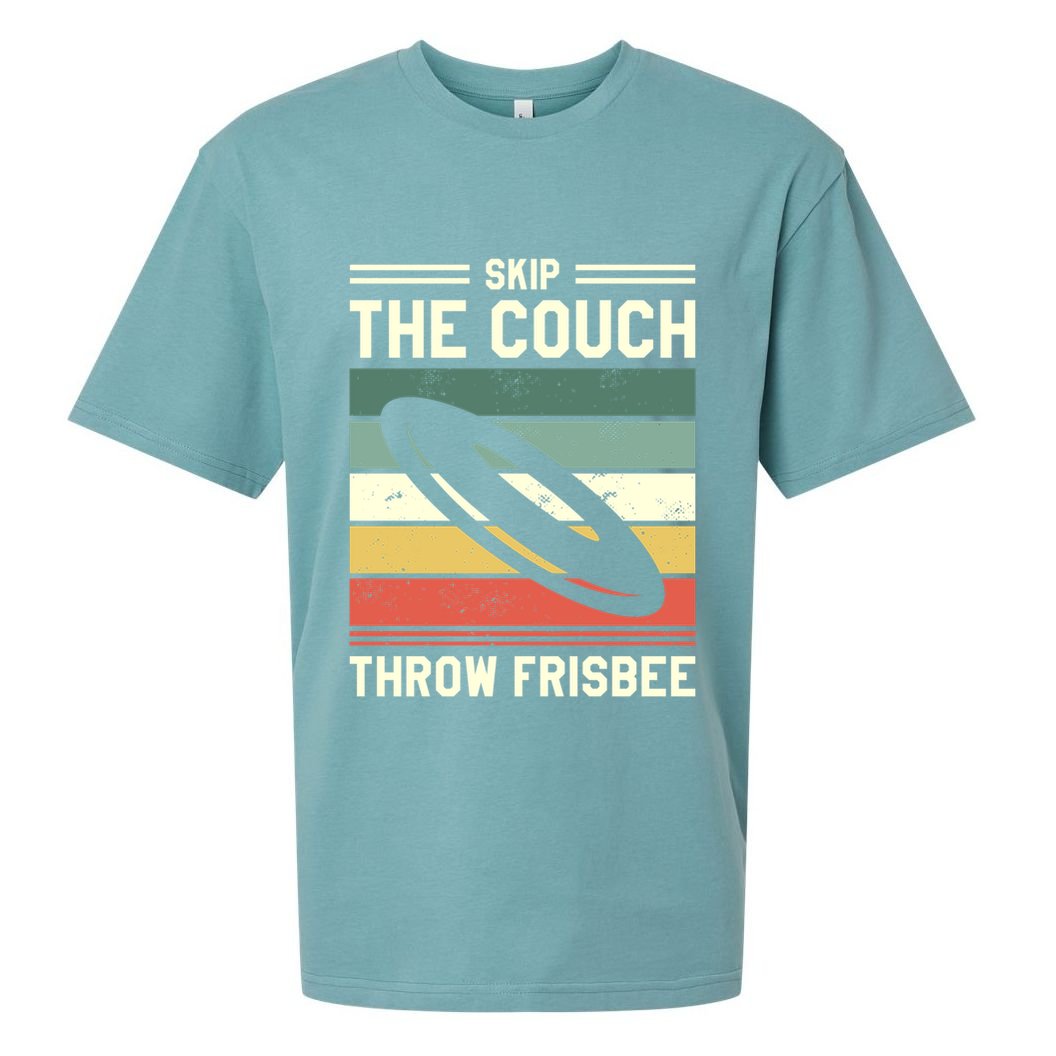 Skip The Couch Throw Frisbee Gift Sueded Cloud Jersey T-Shirt