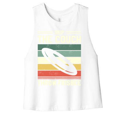 Skip The Couch Throw Frisbee Gift Women's Racerback Cropped Tank