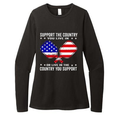 Support The Country You Live In Usa 4th Of July Pickleball Womens CVC Long Sleeve Shirt