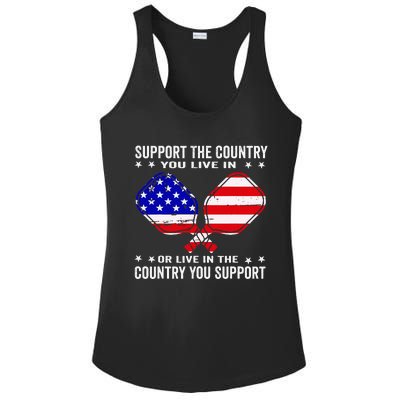 Support The Country You Live In Usa 4th Of July Pickleball Ladies PosiCharge Competitor Racerback Tank