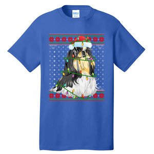 Shih Tzu Christmas Lights Ugly Sweater Shih Tzu Dog Xmas Funny Gift Tall T-Shirt