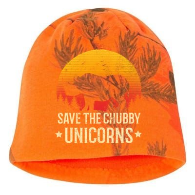 Save The Chubby Unicorns Cute Gift Retro Sunset Gift Kati - Camo Knit Beanie