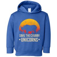 Save The Chubby Unicorns Cute Gift Retro Sunset Gift Toddler Hoodie