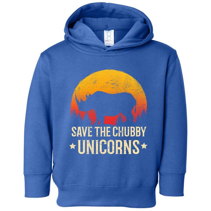 Save The Chubby Unicorns Cute Gift Retro Sunset Gift Toddler Hoodie