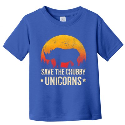 Save The Chubby Unicorns Cute Gift Retro Sunset Gift Toddler T-Shirt