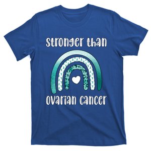 Stronger Than Cancer Survivor Teal Ovarian Cancer Warrior Funny Gift T-Shirt