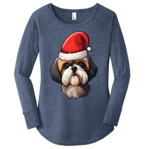 Shih Tzu Christmas Cute Gift Women's Perfect Tri Tunic Long Sleeve Shirt